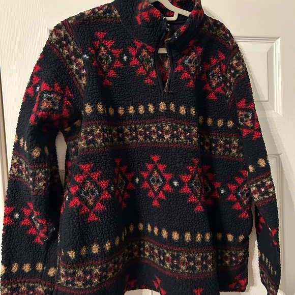 Sonoma Tops - Sonoma Red and Black Sherpa Quarter Zip